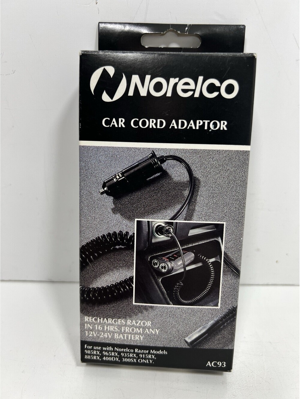 Norelco Car Cord Adapter  AC93 New In Box
